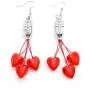 Light Up Red Hearts Dangling LED Earrings Light Up Red Hearts Dangling LED Earrings