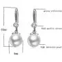 Womens Sterling Silver Zircon Cultured Pearl Earrings