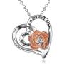 AOBOCO Sterling Silver Heart Pendant Necklace Love Jewelry Gifts for Her