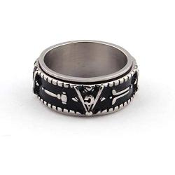 Gungneer Masonic Spinner Ring for Men Stainless Steel Mason Square and Compass Symbol Freemason Jewelry Accessory