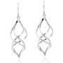 Trendy 3D Spiral .925 Sterling Silver Dangle Earrings
