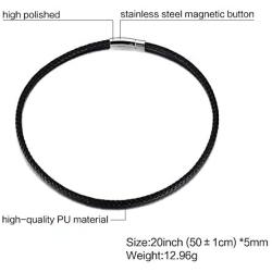 VNOX Genuine Leather Rope Chain Necklace for Pendants Accessories,Black,18,20,22 Inches Available