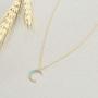 VACRONA Crescent Moon Necklace for Women 14K Gold Plated Moon Pendant Turquoise Necklace Minimalist Layering Necklace Dainty Jewelry Gifts for Her