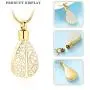 mingkejw Cremation Jewelry for Ashes Tree of Life Memorial Lockets Teardrop Pendant Urn Ashes Holder Necklace Stainless Steel Keepsake