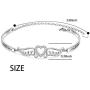 FLYOW S925 Sterling Silver A Piece of My Heart is in Heaven Bracelet Angel Wings Jewelry in Memory of Mom Dad Grandma Grandpa Baby Loss Memorial Gift