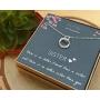 EFYTAL Sister Gift from Sister, 925 Sterling Silver Interlocking Circles Necklace, Sister Birthday Gift, Big Sister Gifts Necklaces for Sisters Jewelry