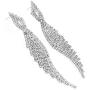 Sparkly Rhinestone Chandelier Drop Statement Earrings - Bridal Wedding Crystal Cubic Dangles Cascade Fringe Tassel, Waterfall Duster Party Jewel