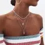 Relbcy Boho Moon Layered Necklaces Silver Stone Pendant Necklace Festival Necklaces Jewelry Accesories for Women and Girls Relbcy Boho Moon Layered Necklaces Silver Stone Pendant Necklace Festival Necklaces Jewelry Accesories for Women and Girls