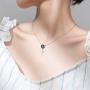 Mermaid in Deep Ocean Sterling Silver Necklace for Women Teen Girls Blue Crystal Dolphin Whale Fish Tail Charm Pendant Adjustable Chain 17'' Fashion Sea Jewelry Delicate Souvenir Gift for Daughter