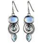Bamos Dangle Earrings for Women Girls, 925 Silver Needle Birthstone Earrings Drop Earrings with Acrylic Stone and Glass Teardrop Stone, Light Blue/Purple/Champagne Gold/Wine Red/Green