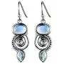 Bamos Dangle Earrings for Women Girls, 925 Silver Needle Birthstone Earrings Drop Earrings with Acrylic Stone and Glass Teardrop Stone, Light Blue/Purple/Champagne Gold/Wine Red/Green
