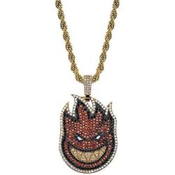 KMASAL Jewelry Hip Hop Iced Out Small Fireman Pendant Chain Pave Colorful CZ Diamond Stone 18K Gold Plated Necklace with 24 Inch Stainless Rope Chain for Men Women