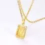 U7 Monogram Necklace A-Z 26 Letters Pendants 18K Gold/Platinum Plated Square Tiny Initial Necklaces for Women Girls,Chain 18'', with Customize Service, Gift Box Packed