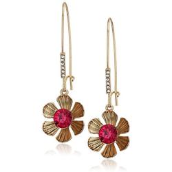 Betsey Johnson Flower Shepherds Hook Earrings