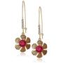 Betsey Johnson Flower Shepherds Hook Earrings