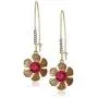 Betsey Johnson Flower Shepherds Hook Earrings