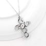 Tbrand Stainless Steel God Good Initail Cross Pendant Necklace with Real Mustard Seed Charms Religious Jewelry ZY076