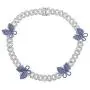 Iced Out Hip Hop Bling Women Jewelry White Pink Cz 12MM Cuban Chain Butterfly Necklace 16''