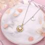 Initial Sunflower Necklaces for Women, 14k Gold Plated Sunflower Necklace CZ Heart Initial Letter Sunflower Pendant Necklace You are My Sunshine Sunflower Jewelry Gifts for Women Girls Alphabet A - Z
