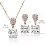 A+O Mother of The Bride or Groom Gift, Cushion Cut Wedding Jewelry Set in Silver, Gold, Rose Gold A+O Mother of The Bride or Groom Gift, Cushion Cut Wedding Jewelry Set in Silver, Gold, Rose Gold