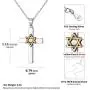 Nofade Silver Cross Star of David Pendant Necklace Gold&Silver Two Tone Pendant Religious Jewish Jewelry for Women Men, Chain 18(with Gift Box) Nofade Silver Cross Star of David Pendant Necklace Gold&Silver Two Tone Pendant Religious Jewish Jewelry for Women Men, Chain 18(with Gift Box)