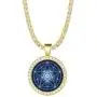 Tetragrammaton Pentacle Necklace & Pendant with 3mm Tennis Chain Cubic Zircon Necklace,Men Women Amulet Statement Jewelry, Wiccan Magical Star Satanism Pendant Necklace