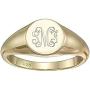 Saalort Customized Female Signet Ring Personalized 925 Sterling Silver Custom 3 Letters