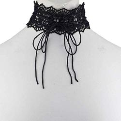 LUX ACCESSORIES Black Thick Lace Suede Cord Wrap Around Statement Choker