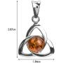 Ian and Valeri Co. Amber Sterling Silver Celtic Earrings Pendant Necklace Set Chain 18''