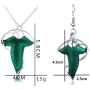 2 Pieces Lord of The Rings Elven Green Leaf Earrings and Necklace for Woman Girls