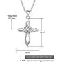 925 Sterling Silver Infinity Love Cross Celtic Knot Pendent Necklace, Rolo Chain 18''