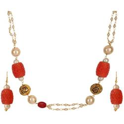 Efulgenz Indian Layered Traditional 14 K Gold Plated Black Faux Pearl Beads Strand Necklace Earrings Set Fashion Costume Jewelry for Women