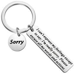 CYTING Apology Keychain Gift Im Sorry Gift Forgive Me Gift Sorry Jewelry Gift for Family Best Friends