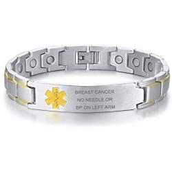 XUANPAI Custom Engraving Watch Band Stainless Steel Magnet Therapy Medical Alert ID Bracelet,Adjustable