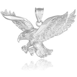 Animal Kingdom 925 Sterling Silver Flying Eagle Pendant