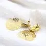 MENGKOR Women Gold Plated Earrings Unique Fashion Personality Light Earrings with Hollow Out Pendant for Women Girls