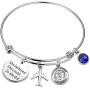 TIIMG Military Gift She Believed She Could So She Did Navy Army Air Force Bracelet Military Mom Wife Bangle Bracelet