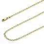 14k REAL Yellow Gold Solid 2.5mm Flat Mariner Chain Necklace with Lobster Claw Clasp