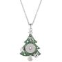 My Prime Gifts Snap Jewelry Christmas Tree Enamel Necklace Silver Plated Length 20'' fits 18-20mm Standard Ginger Style Charms My Prime Gifts
