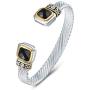 UNY Designer Inspired Jewelry Flat Cable Wire CZ Antique Bangle Beautiful Valentine