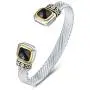 UNY Designer Inspired Jewelry Flat Cable Wire CZ Antique Bangle Beautiful Valentine