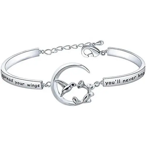 BAUNA Hummingbird Bracelet for Women Until You Spread Your Wings Youll Never Know How Far You Can Fly Inspirational Bracelets for Graduate Humming Bird Lover BAUNA Hummingbird Bracelet for Women Until You Spread Your Wings Youll Never Know How Far You Can Fly Inspirational Bracelets for Graduate Humming Bird Lover
