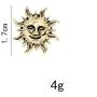 Retro Flaming Sun Earrings Smile Sun Face Hook Earrings