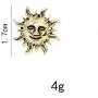 Retro Flaming Sun Earrings Smile Sun Face Hook Earrings Retro Flaming Sun Earrings Smile Sun Face Hook Earrings