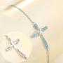 YL Cross Bracelet 925 Sterling Silver Infinity Sideways Bracelet Religious Jewelry Christian Baptism Gift