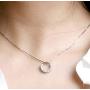Aria Belle Sterling Silver Cubic Zirconia CZ Circle Pendant Necklace Jewelry Gift for Anniversary, Women, Mom, Wife