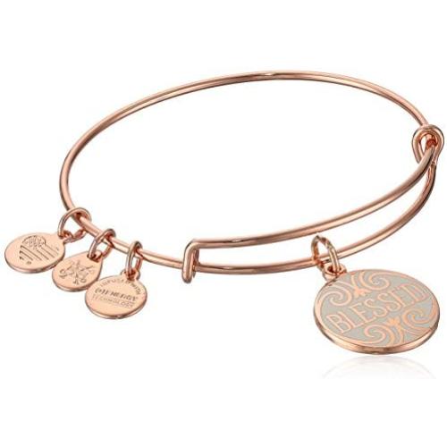 Alex and Ani Womens Words are Powerful, Blessed EWB Bangle Bracelet, Shiny Rose, Expandable
