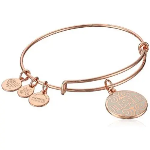 Alex and Ani Womens Words are Powerful, Blessed EWB Bangle Bracelet, Shiny Rose, Expandable Alex and Ani Womens Words are Powerful, Blessed EWB Bangle Bracelet, Shiny Rose, Expandable