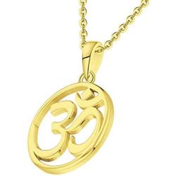JO WISDOM Women OM Necklace,925 Sterling Silver Indian Yoga Aum Om Ohm Necklace