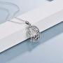 POPLYKE Sterling Silver Wolf Necklace Gifts for Women Celtic Knot Wolf Moon Pendant Necklace Jewelry for Men Girls 18+2